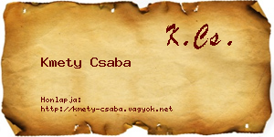 Kmety Csaba névjegykártya